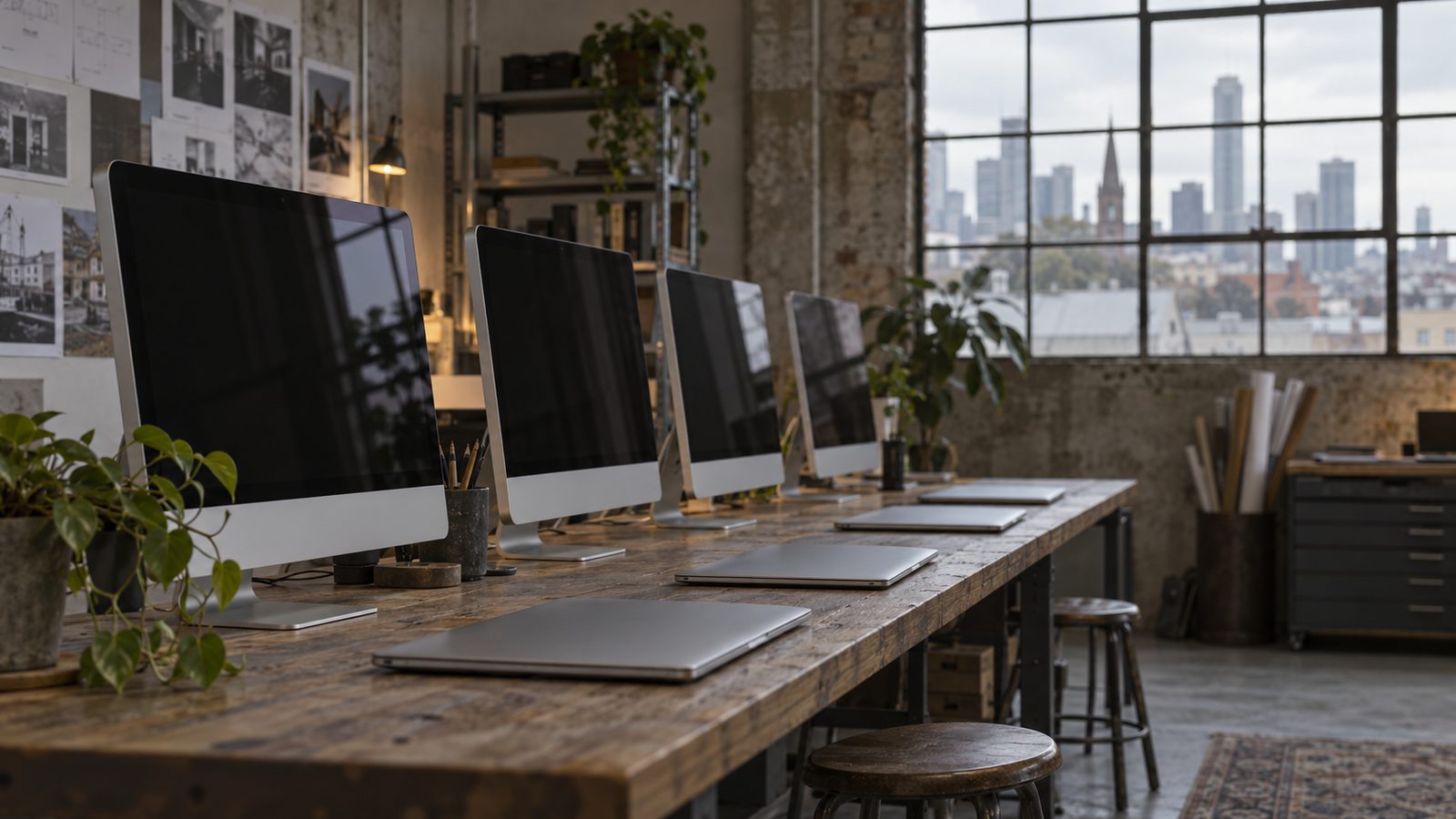 Retired all-in-one desktops and laptops from a design studio